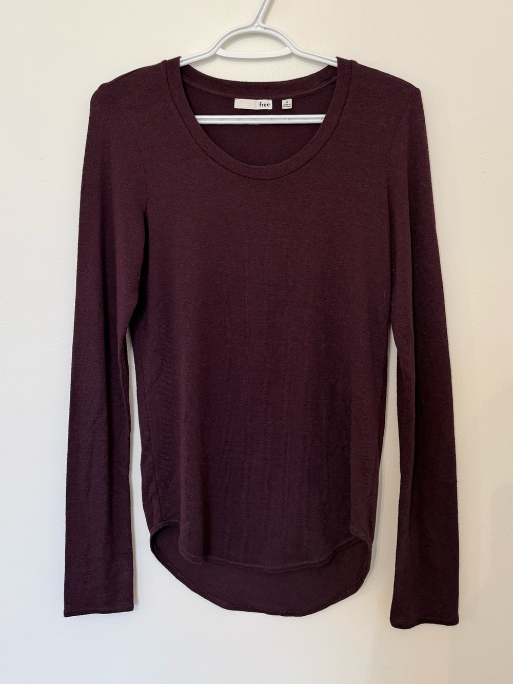 Wilfred Long Sleeve Scoop Neck Top - Burgundy